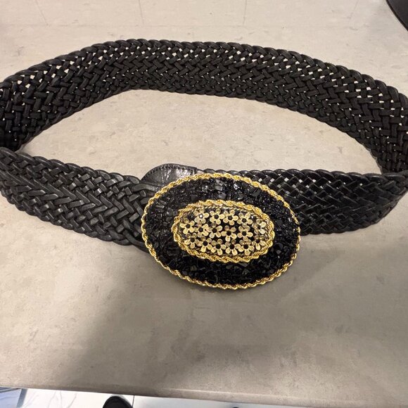 Lauren Hampton Signed Crystal Embellished One Of A Kind Designs Women's Belt - Picture 1 of 9